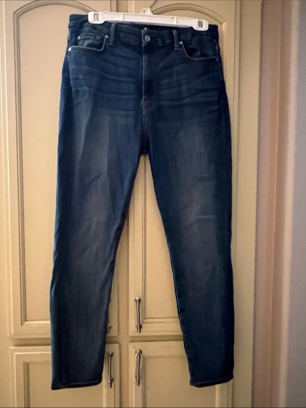 7 For All Mankind Women's Skinny Jeans in Dark Indigo Blue